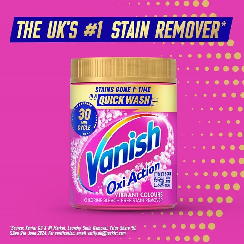 Vanish Gold Oxi Action Stain Remover Powder – 1.5kg Colour Safe