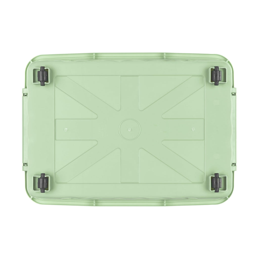 Cetomo 55L Plastic Storage Boxes with Wheels | Stackable 4-Pack – Green