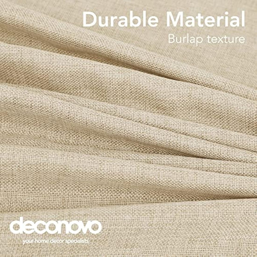 Deconovo Faux Linen Tablecloth | Water Resistant Rectangular Beige