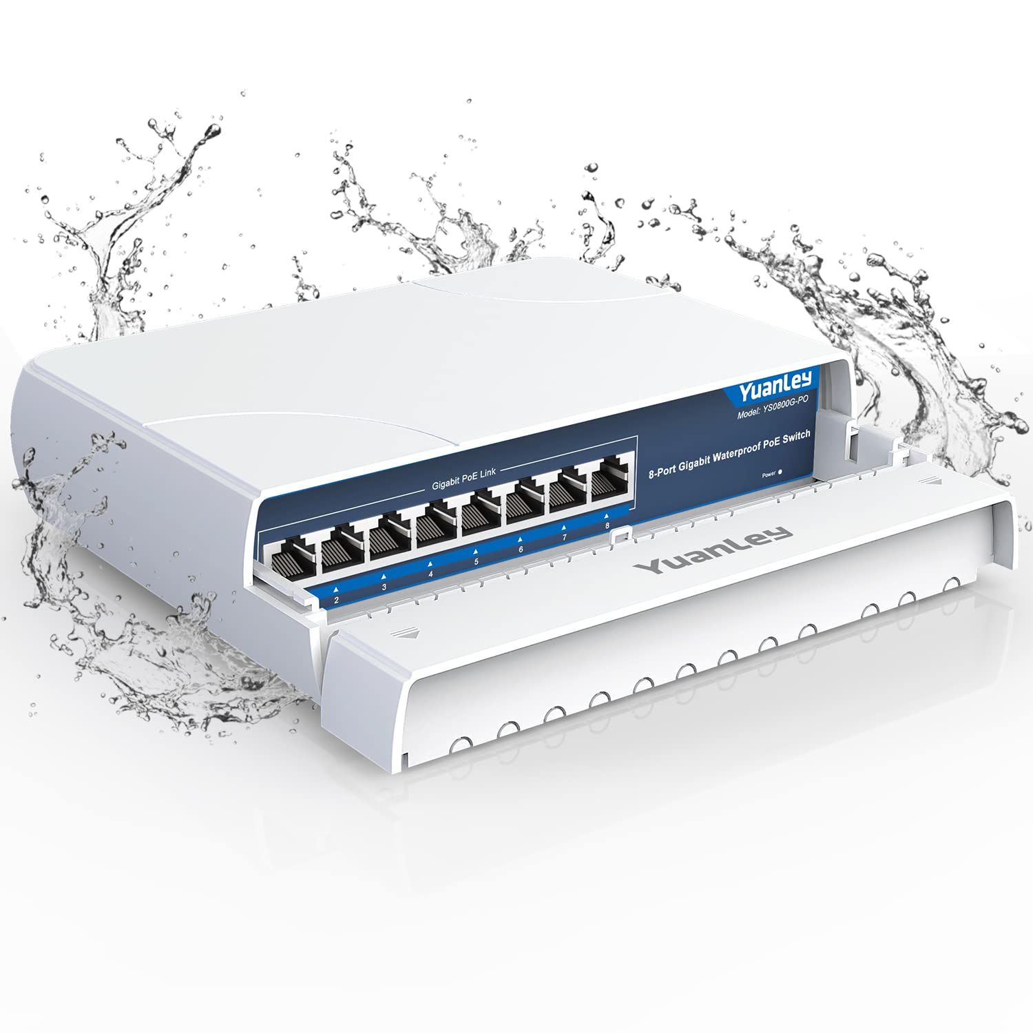 YuanLey 8-Port Gigabit PoE Switch – Waterproof Outdoor 120W Network Hub