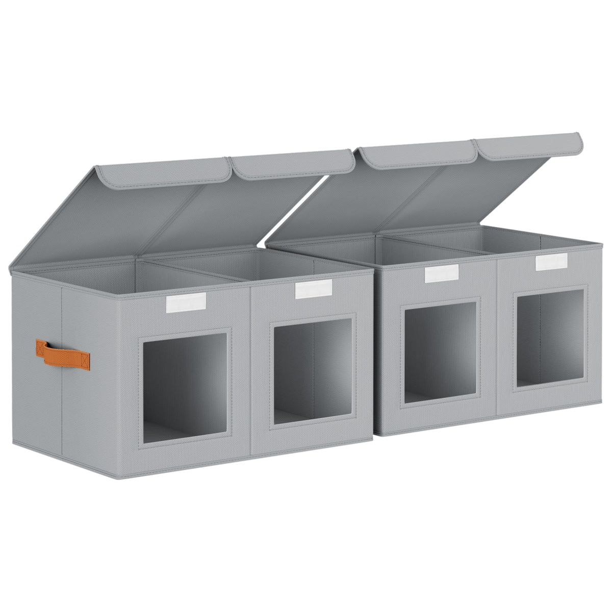 Homsorout 2 Pack Foldable Storage Boxes with Lids & Divider Board 31L Grey - image 1