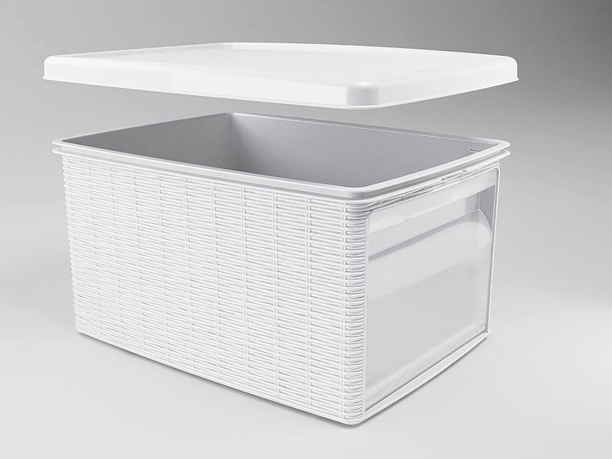 Stefanplast "Elegance Storage Box with Lid, White, 19 x 29 x 16 cm - image 3