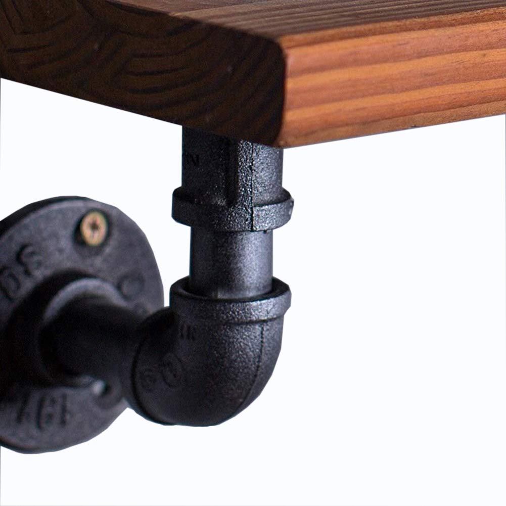 SaiDuoDuo 2-Tier Industrial Pipe Wall Mount Shelves | Rustic Wood Decor