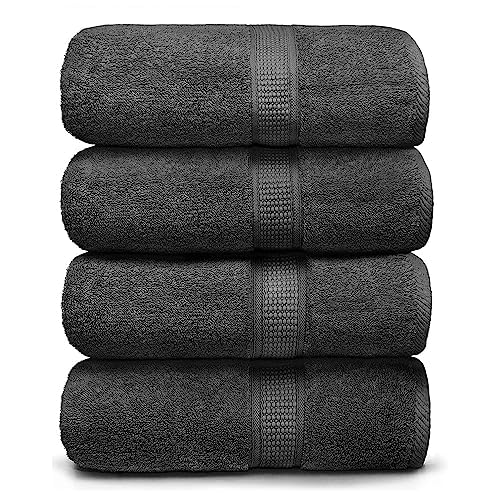 Jolof Store 4-Piece Cotton Bamboo Bath Towels Set for Sensitive Skin
