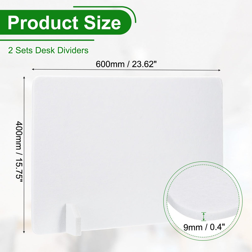 PATIKIL Desk Dividers 60x40cm, 2 Pack Desk Privacy Panel Freestanding Noise Reducing Partition Acoustic Panel with 4Pcs Support Feet for Testing - image 2