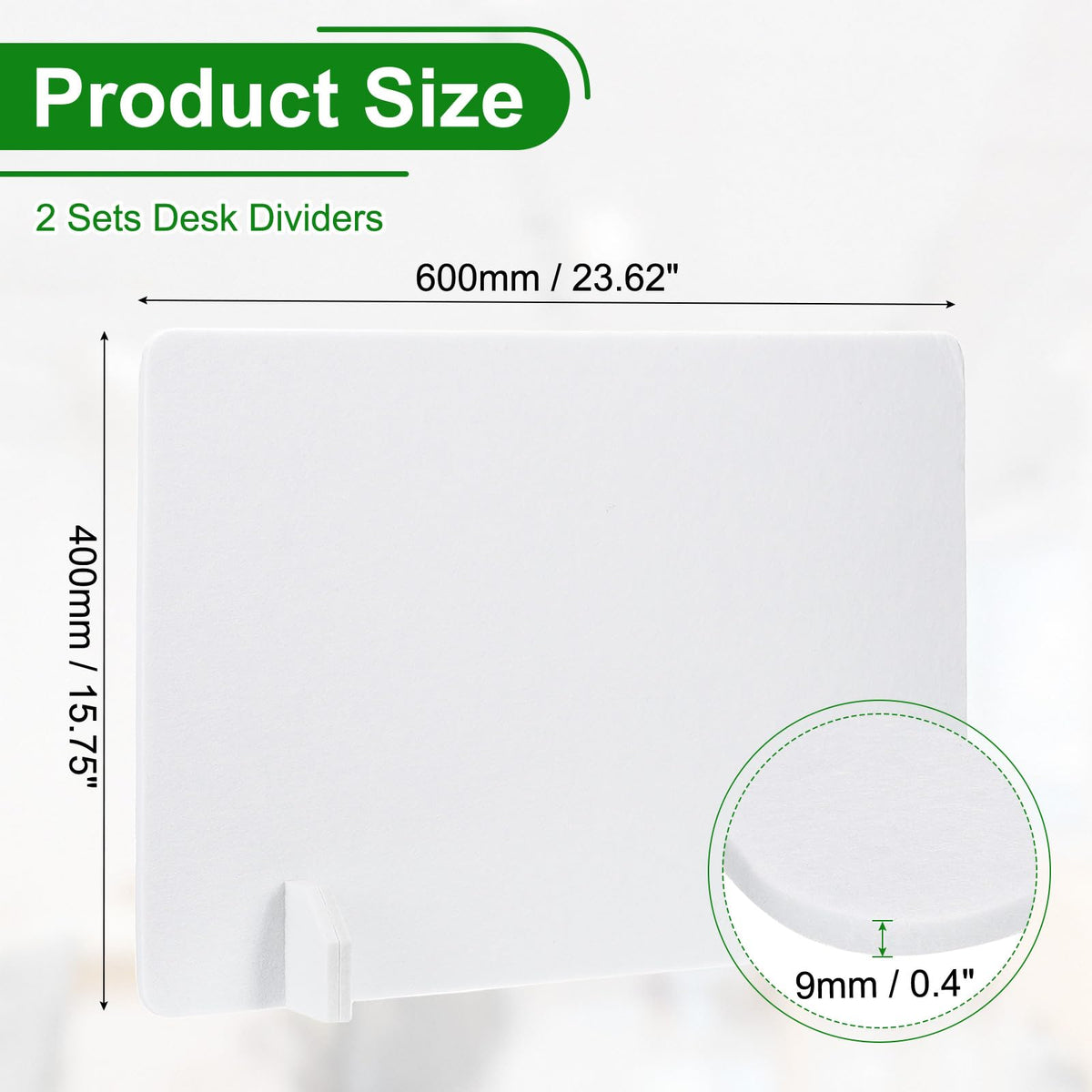 PATIKIL Desk Dividers 60x40cm, 2 Pack Desk Privacy Panel Freestanding Noise Reducing Partition Acoustic Panel with 4Pcs Support Feet for Testing - image 2