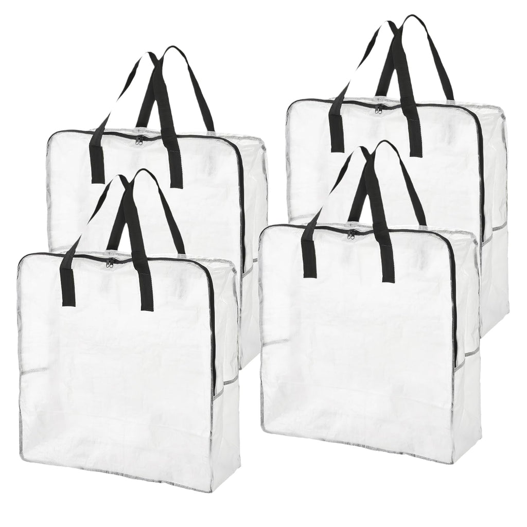 80L Clothes Storage Bags, 4 Pack Large Clear Capacity Clothes Organizer with Zips, Moisture proof - image 1