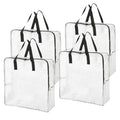 80L Clothes Storage Bags, 4 Pack Large Clear Capacity Clothes Organizer with Zips, Moisture proof - image 1