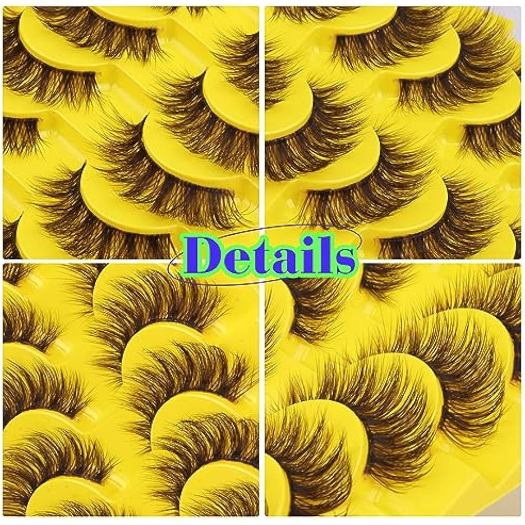 ALICE Brown False Eyelashes | 17mm Wispy Cat Eye Faux Mink - 8 Pairs
