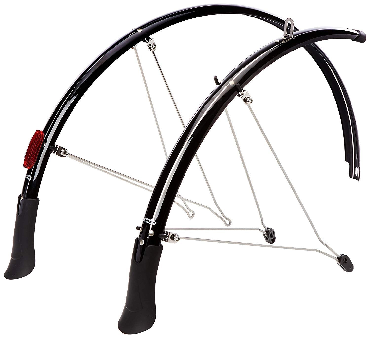 Flinger F50 Deluxe 700c Mudguard Set – Black Polycarbonate Fenders