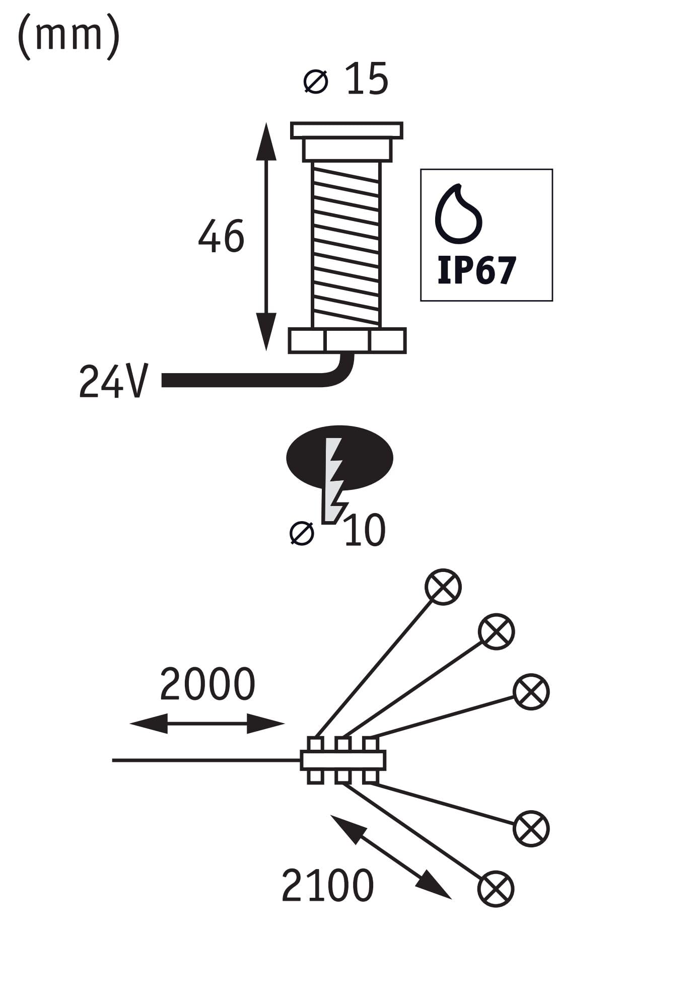 Paulmann Plug & Shine MicroPen II Recessed LED Extension Set - Silver