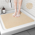 Lurowo Loofah Shower Mat – Non-Slip Anti-Mould PVC Bathroom Rug, Beige