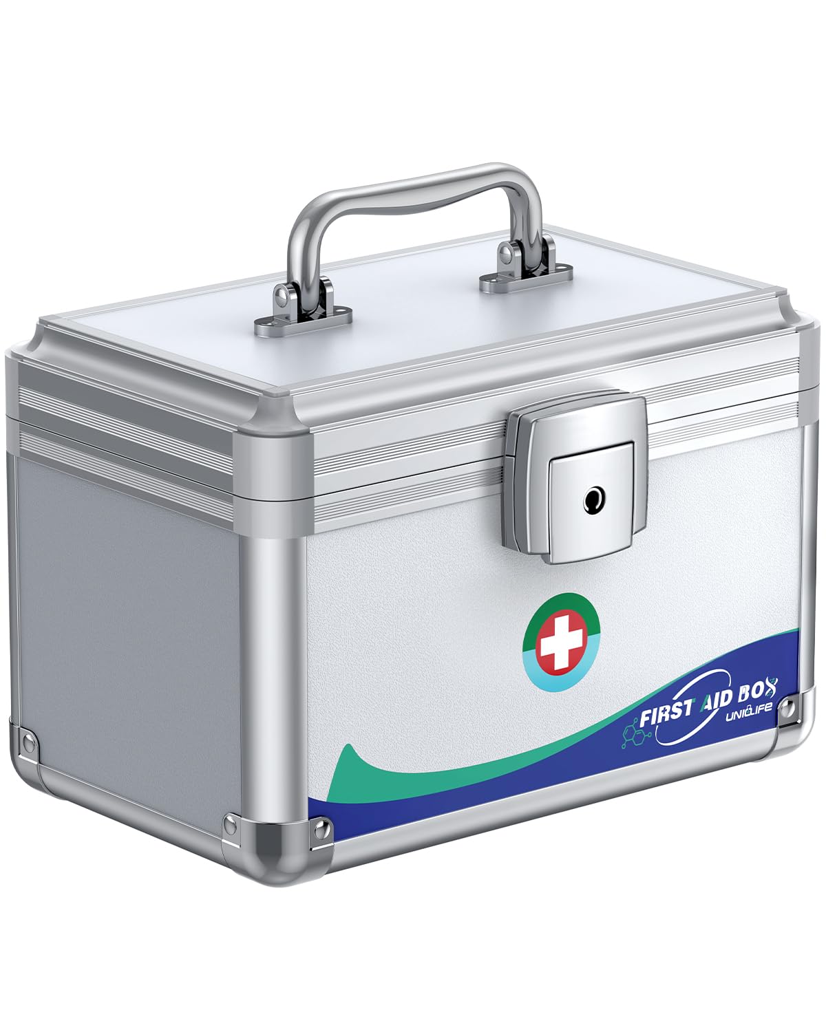 Uniclife Portable Metal Medicine Lock Box – Secure First Aid Storage Case