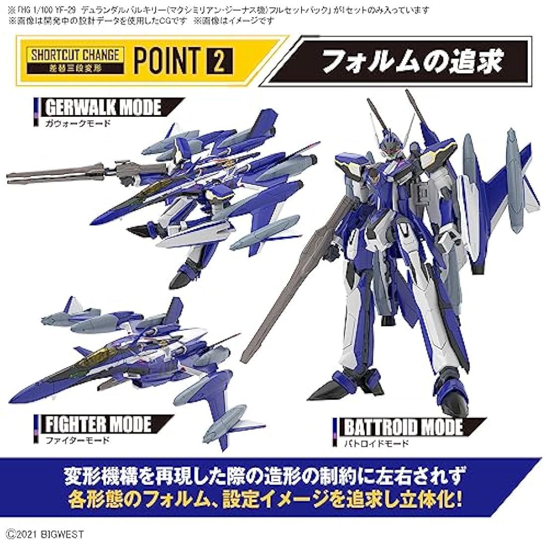 Bandai HG Macross Delta YF-29 Durandal Valkyrie Max Machine Model Kit