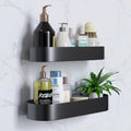Xinkfir Shower Shelf – Black Stainless Steel No Drilling Organizer (2 Pack)