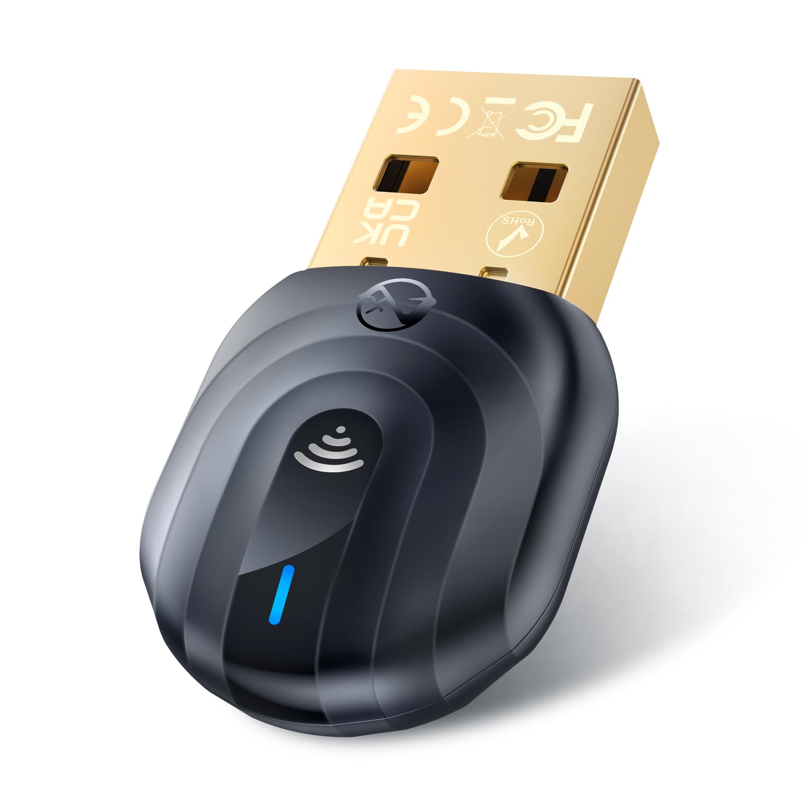 ZEXMTE USB Bluetooth Adapter for PC – 50M Long Range Dongle with Antenna