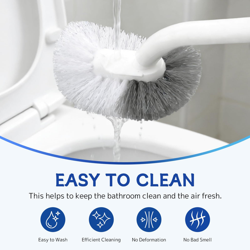 SetSail Toilet Bowl Brush, 2 Pack Toilet Brushes for Bathroom Compact Size Dense and Durable Toilet Cleaner Brush for Deep Cleaning Right Angled - image 5