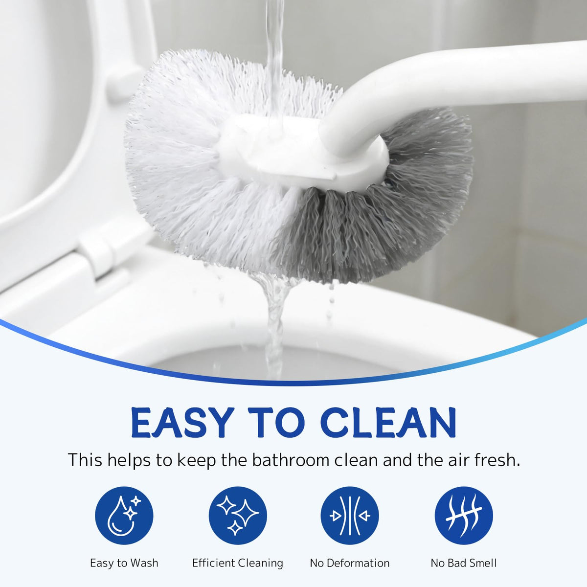 SetSail Toilet Bowl Brush, 2 Pack Toilet Brushes for Bathroom Compact Size Dense and Durable Toilet Cleaner Brush for Deep Cleaning Right Angled - image 5