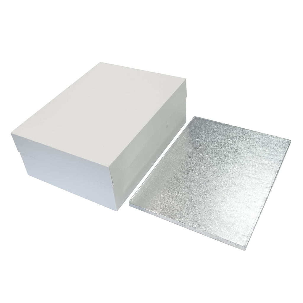 Culpitt 18x14 Oblong Cake Board and Box Combo | Silver Fern Drum 5 Pack