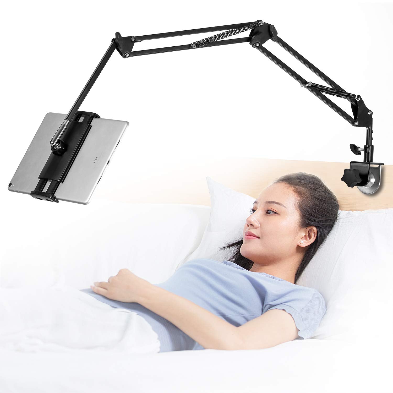 Aluminum Tablet Stand – Foldable 360° Rotating Bed Mount