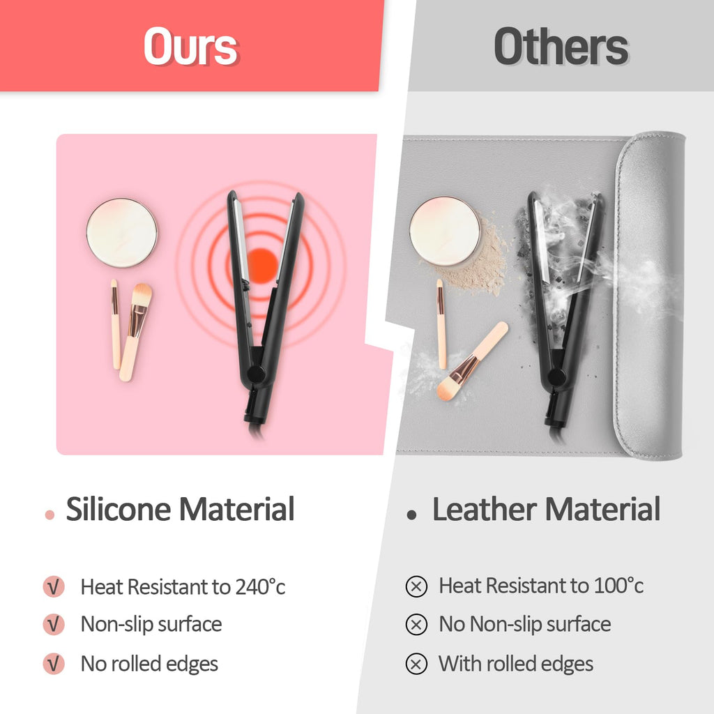 Silicone Dressing Table Mat Protector for Makeup, 40x30cm, Sakura Pink - image 4