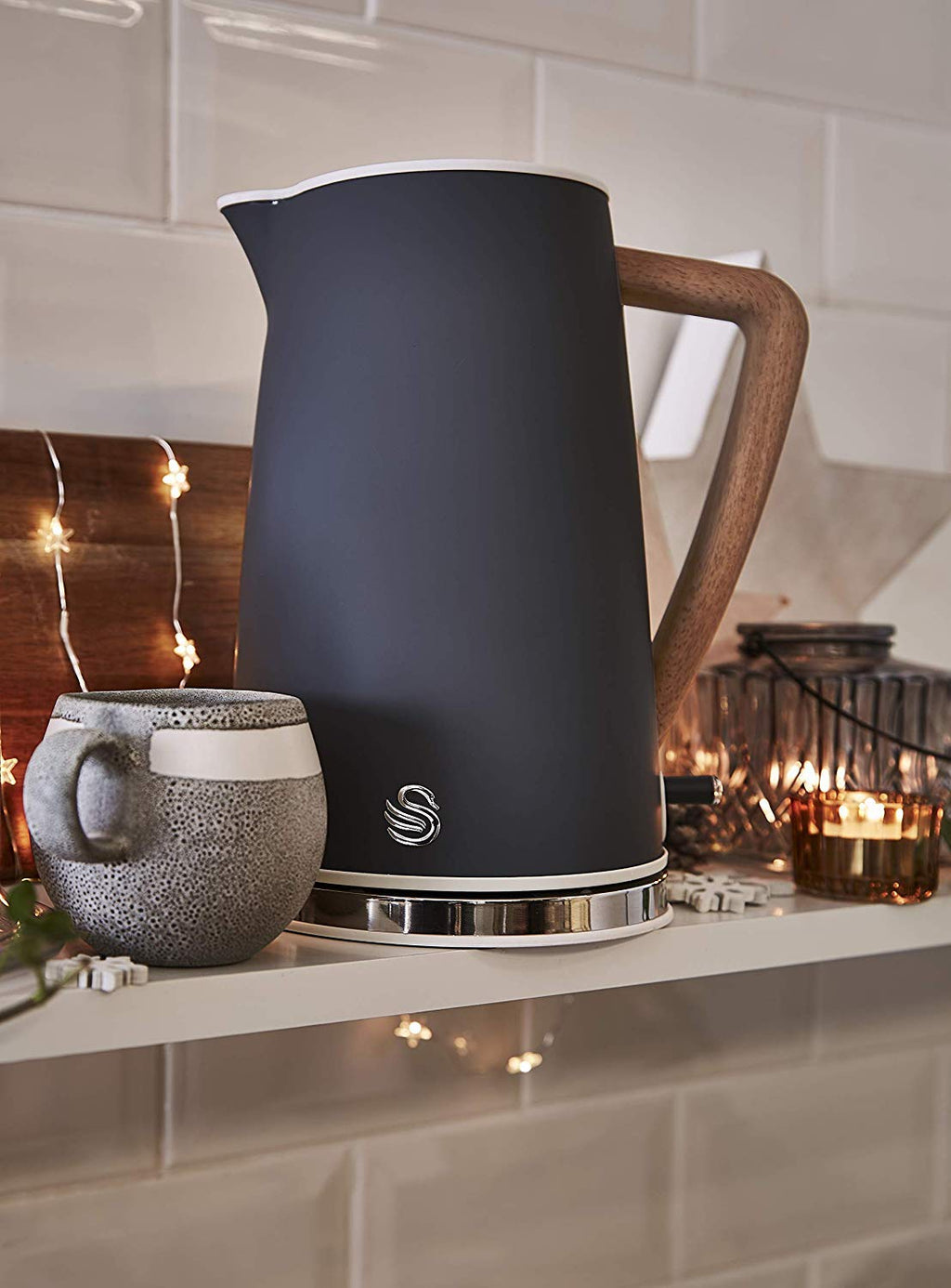 Swan Nordic 1.7L Electric Jug Kettle – Fast Boil, Matte Slate Grey