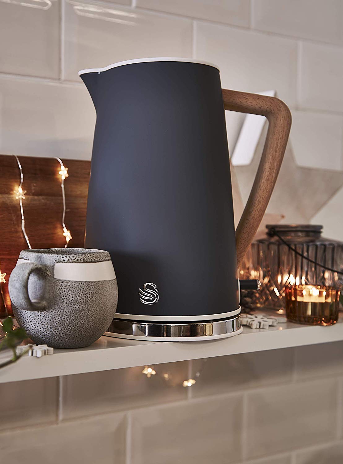 Swan Nordic 1.7L Electric Jug Kettle – Fast Boil, Matte Slate Grey