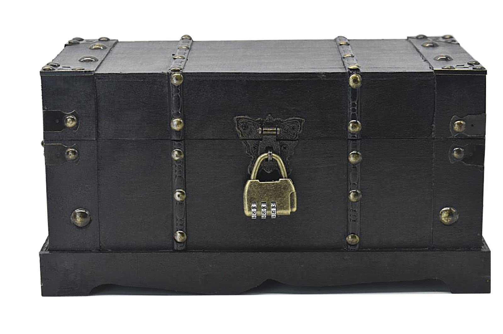 Jolof Store Antique Wooden Storage Chest – Lockable Vintage Treasure Trunk