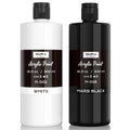 Nicpro White & Black Acrylic Paint Set | 16.9oz Non-Toxic Multi-Surface