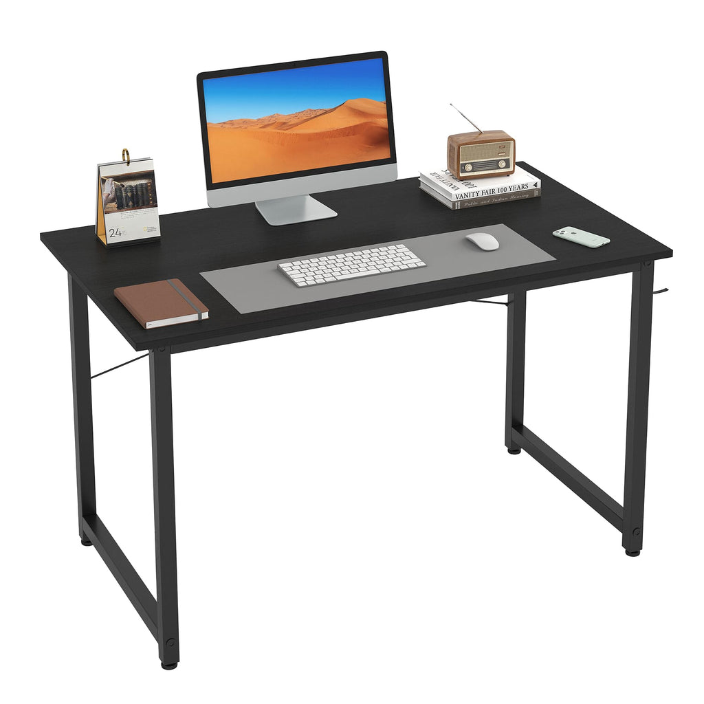 Flrrtenv 80cm Computer Gaming Desk | X-Shaped Metal Frame | Modern Black