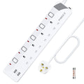 Jolof Store 5M Extension Lead | 4 Way Power Strip with Individual Switches