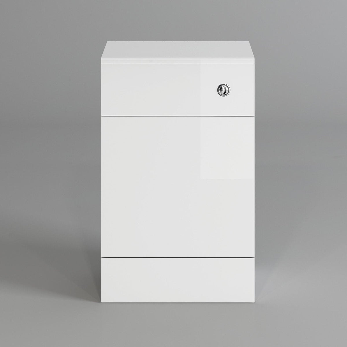 500mm Gloss Grey White Harper Back to Wall Toilet Cupboard Unit White