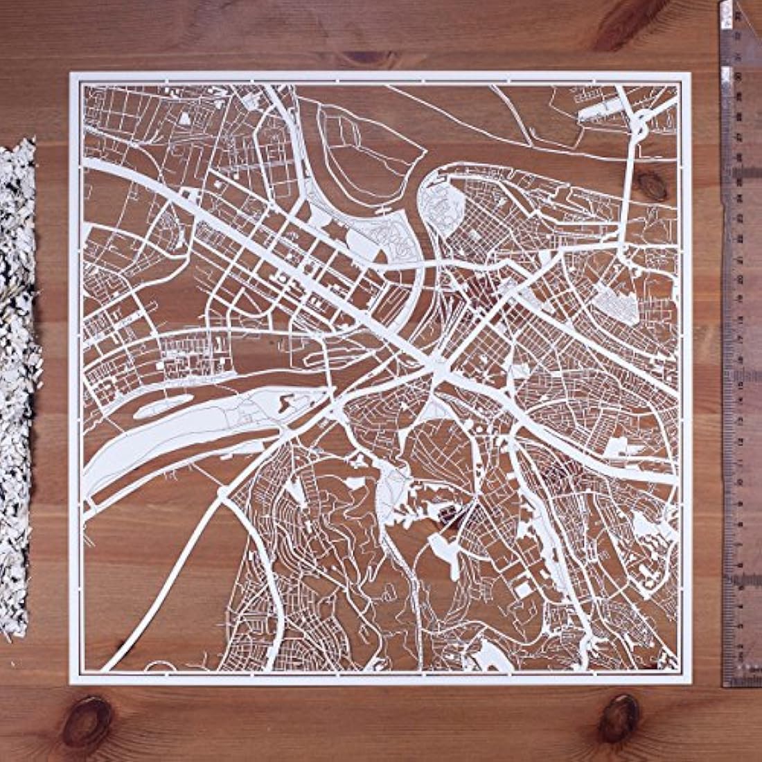 Belgrade City Map – Laser Cut Paper Art Wall Decor 30x30cm