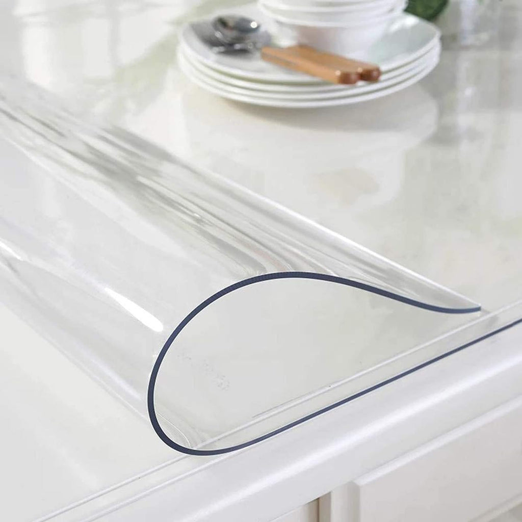Nisorpa Clear PVC Table Cover Protector | 100x200cm Waterproof 2mm Mat