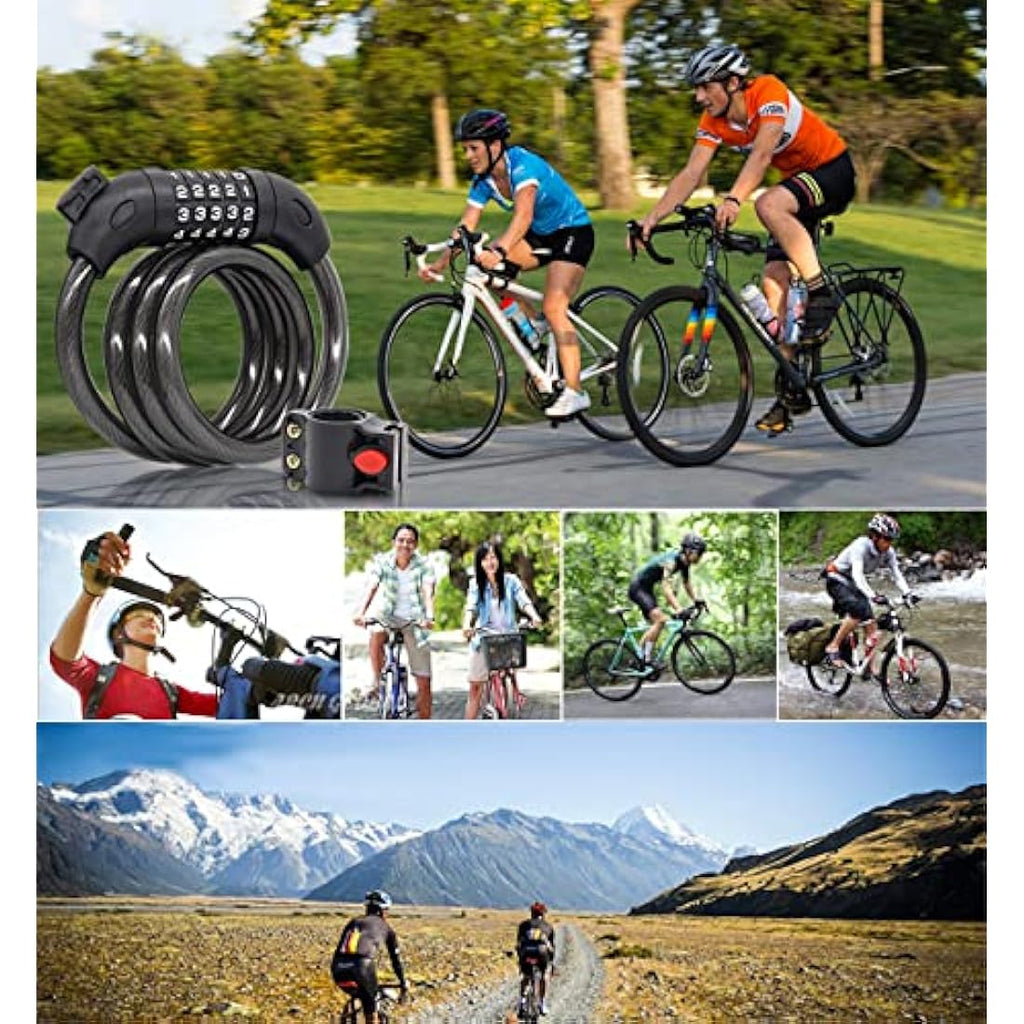 REHKITTZ Bike Lock – 5-Digit Combination 120cm High Security Cable