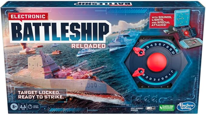 Hasbro Electronic Battleship Reloaded Strategy Board Game with Lights