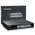 NICGIGA 16 Port PoE+ Switch | 250W Unmanaged Rackmount Network Switch