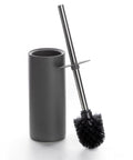 Viosuniu Ceramic Toilet Brush and Holder Set – Matte Gray Bathroom Scrubber