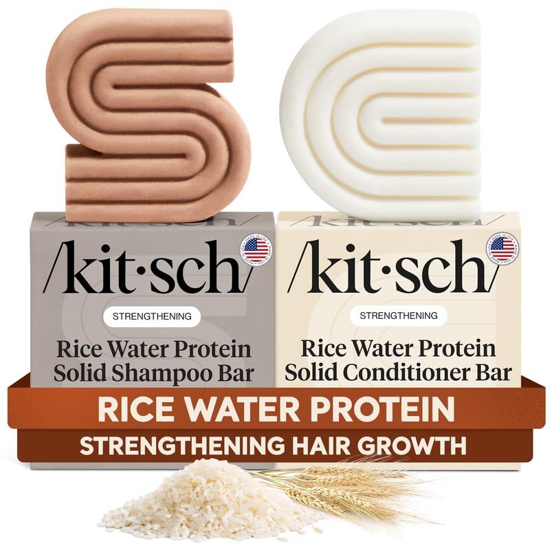 Kitsch Rice Water Shampoo & Conditioner Bar Set – Strengthening Hair Care
