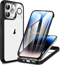 CENHUFO iPhone 14 Pro Case – 360 Full Body Heavy Duty Shockproof – Black