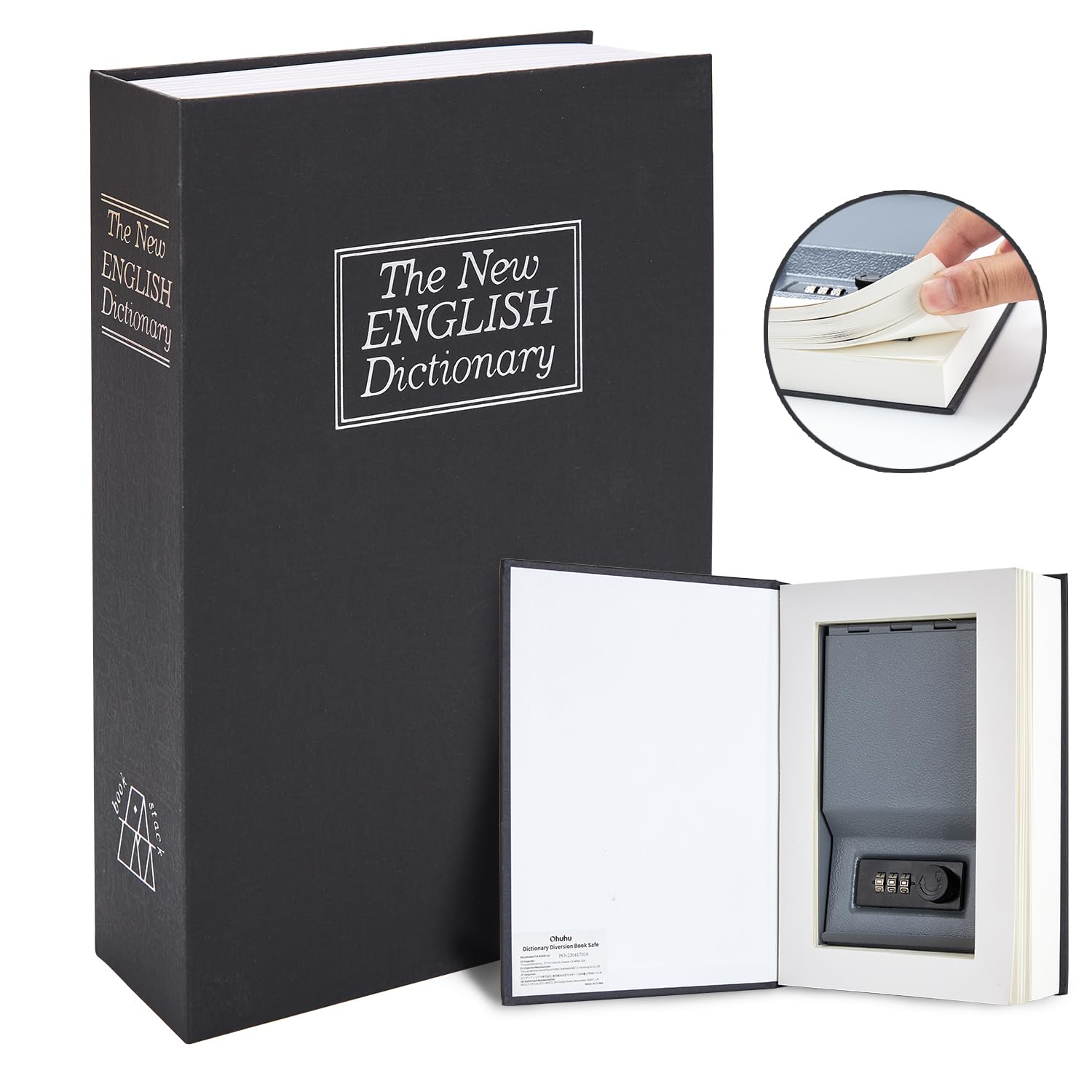 Ohuhu Real Paper Book Safe – Dictionary Diversion Box with Code Lock