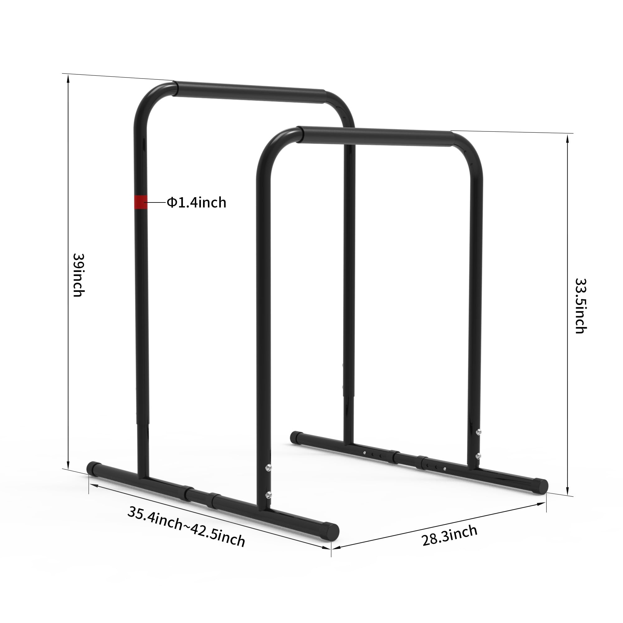 Leikefitness Pull Up Dip Station | Adjustable Height Strength Training