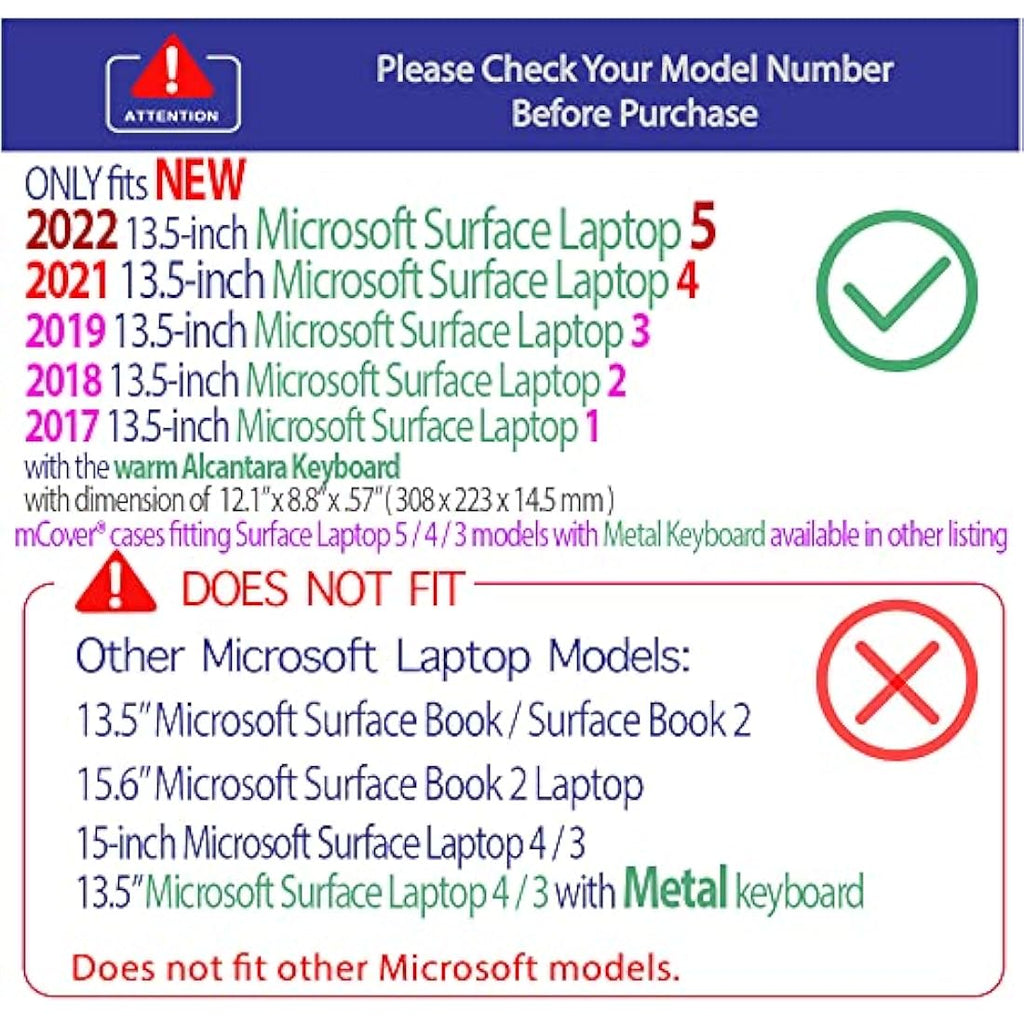 mCover Hard Shell Case for Surface Laptop 1-5 Alcantara - Purple