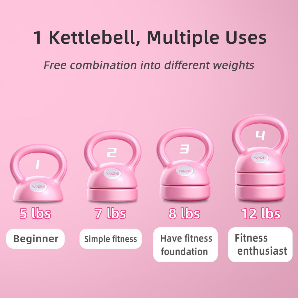 Adjustable Kettlebell | 5-12lbs Weight Set for Home Gym