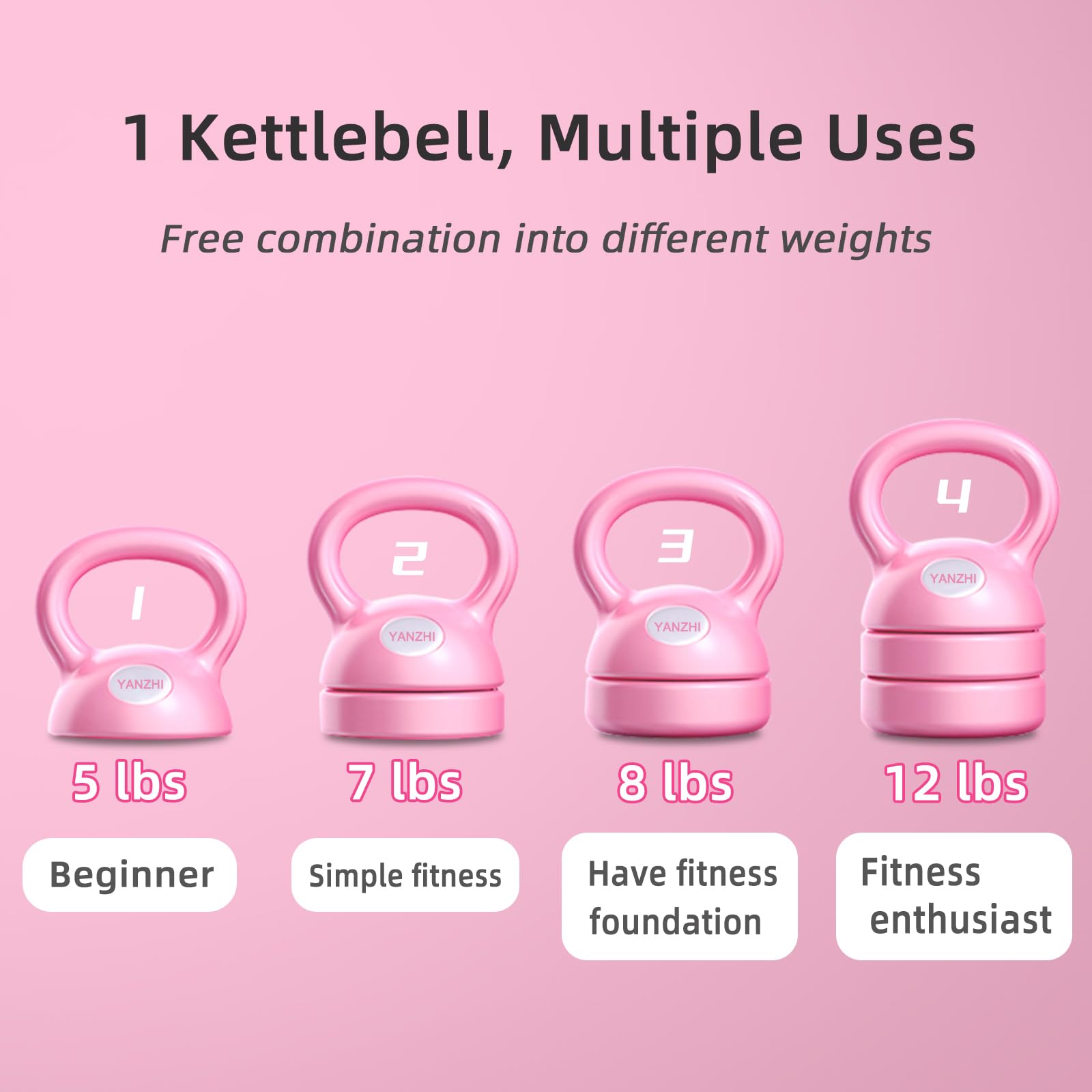 Adjustable Kettlebell | 5-12lbs Weight Set for Home Gym