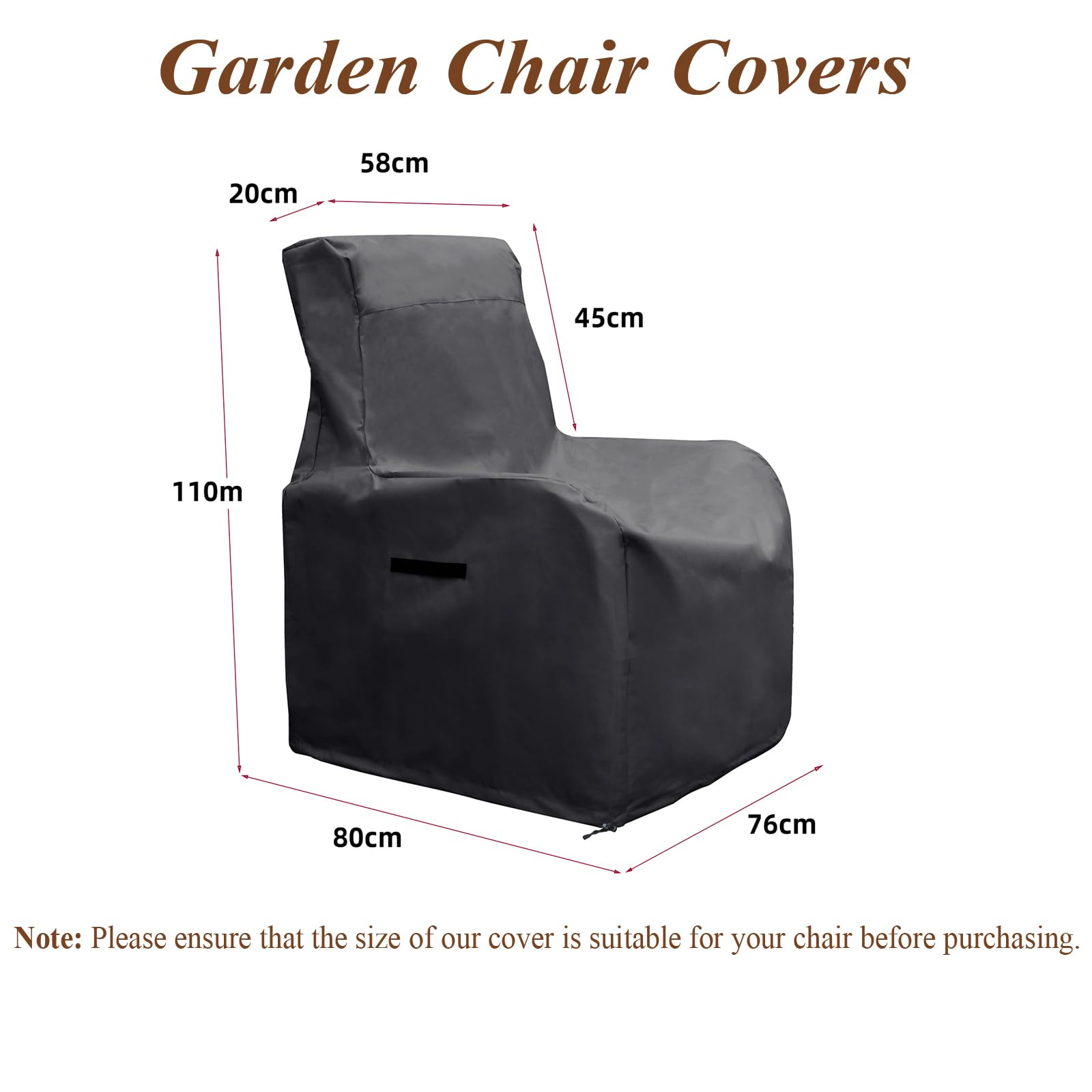 Arttoeal Garden Chair Cover | Waterproof 600D Heavy Duty Patio Protector