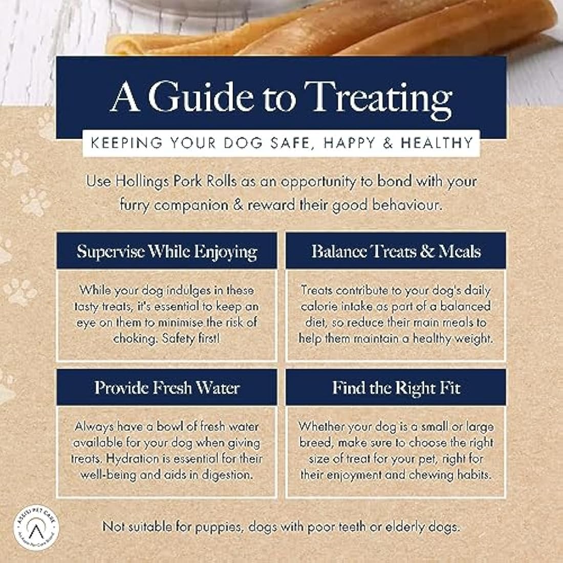 Hollings Pork Rolls Natural Dog Treats – Grain Free Dental Chews (60 Pack)