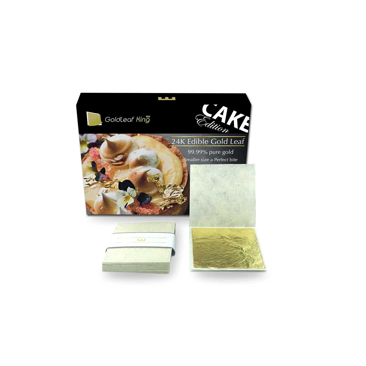 GoldleafKing 24k Edible Gold Leaf Sheets - 30 Pack for Cake Decoration