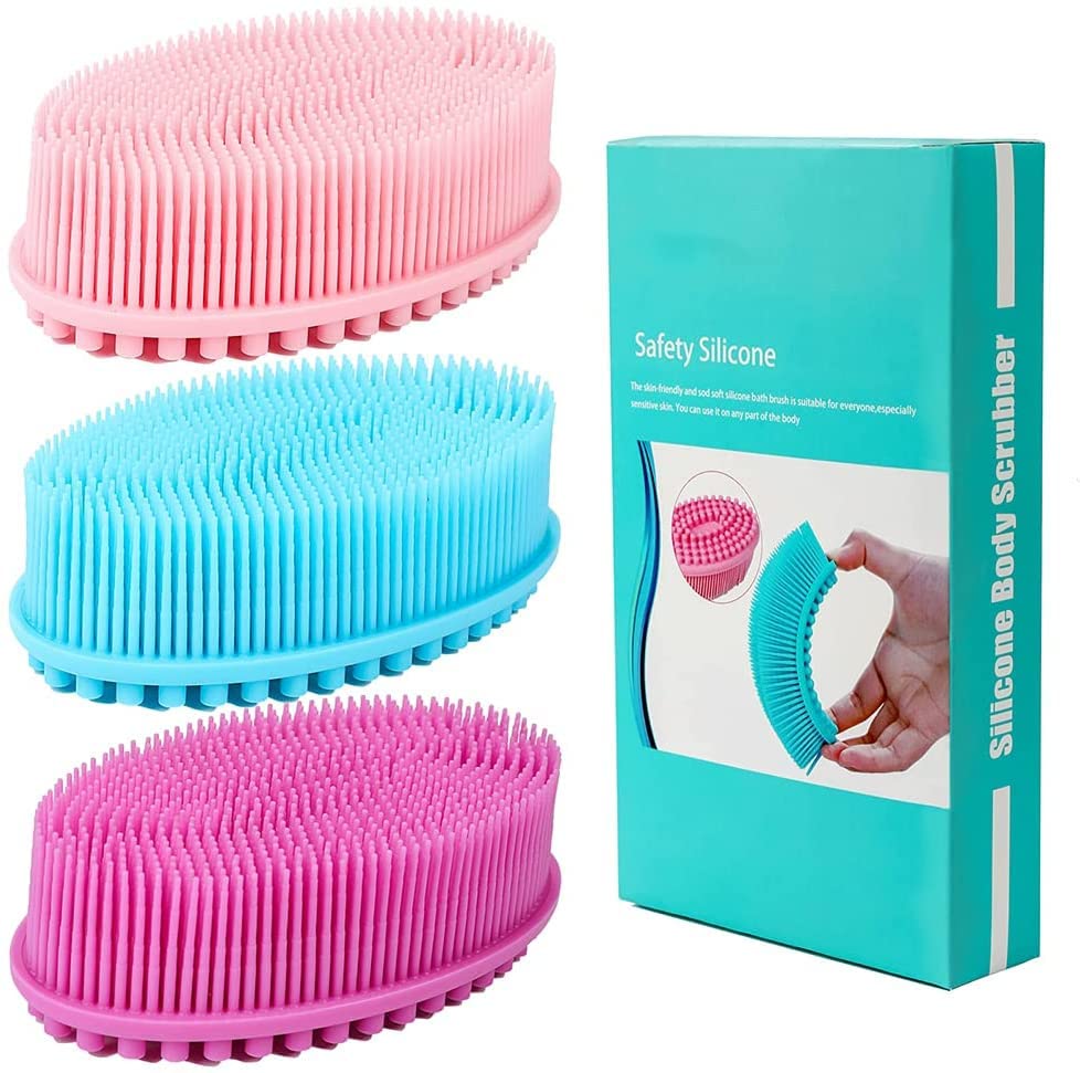 Silicone Body Scrubber – 3-Pack Soft Exfoliating Bath Brush