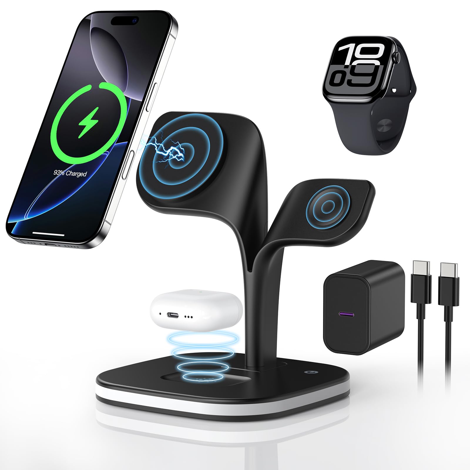 Jolof Store 3-in-1 MagSafe Wireless Charging Station for iPhone & AirPods